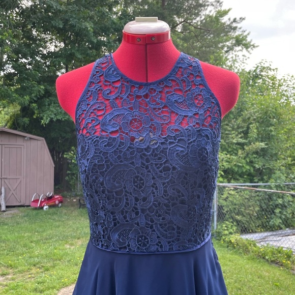 Aidan Matrix Lace & Chiffon Party Cocktail Dress Sz 4 - Picture 5 of 13